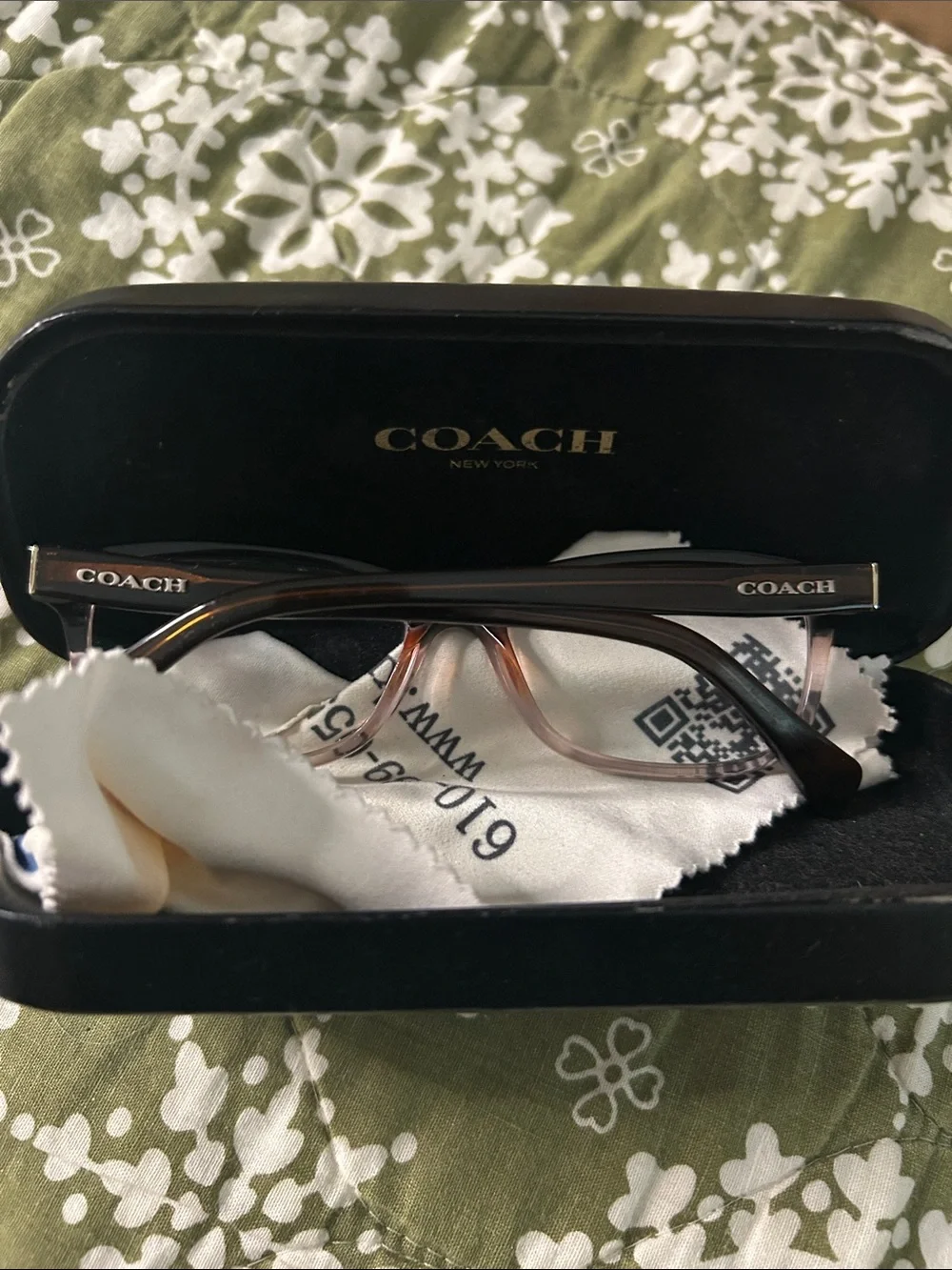 Coach Gradient Brown and Black Rectangular Eyeglasses